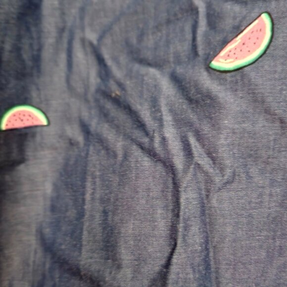 A26  Banana Rep Luxe Poplin Slimfit chambray blue watermelon s/sleeve 100%Cotton - Picture 4 of 5